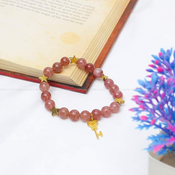 Strawberry Quartz Healing Bracelet for Love, Joy & Emotional Healing 7