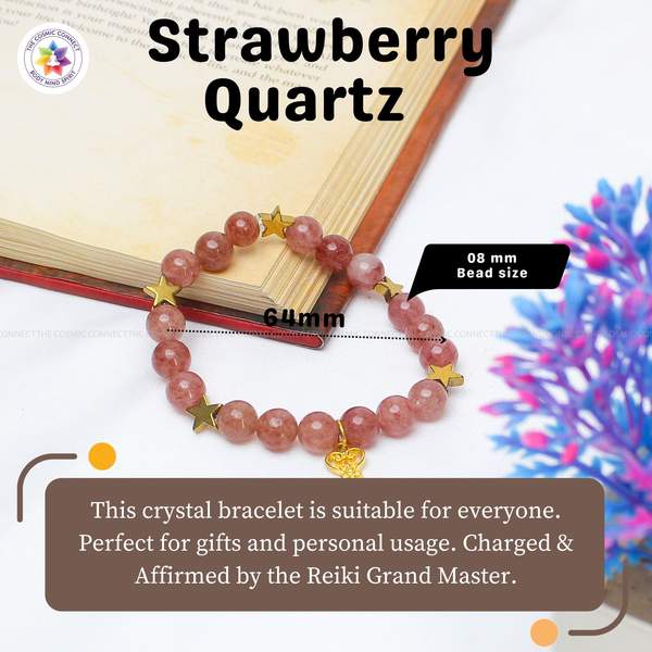 Strawberry Quartz Healing Bracelet for Love, Joy & Emotional Healing 9