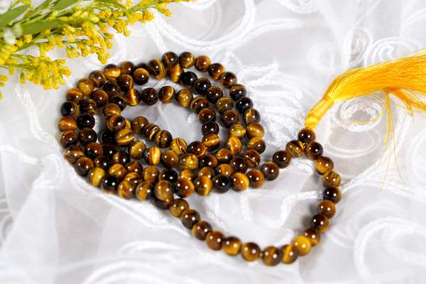 Tiger Eye 108 Beads Jap Mala for Protection & Focus