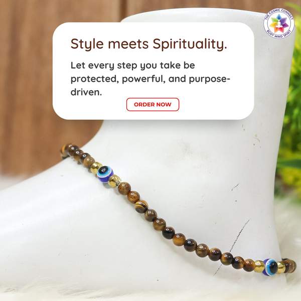 Tiger Eye Crystal Anklet Confidence, Protection, & Success on the Go! 8