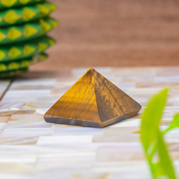 Tiger Eye Crystal Pyramid Ignite Inner Strength and Confidence!