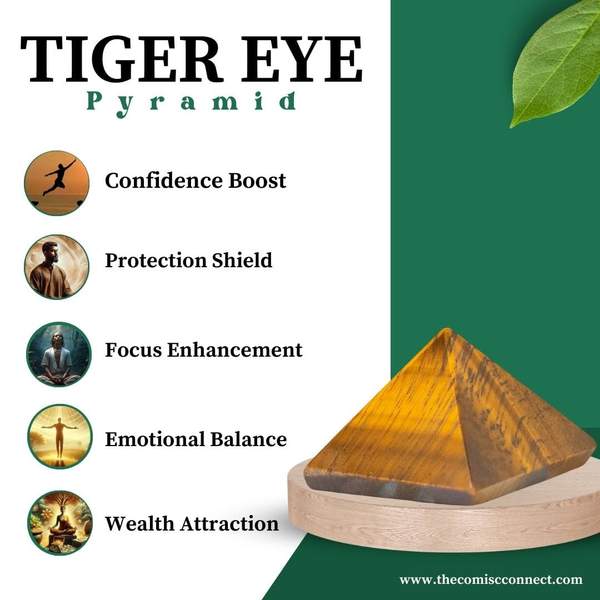 Tiger Eye Crystal Pyramid Ignite Inner Strength and Confidence! 3