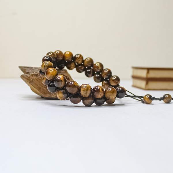 Tiger Eye Double Threaded Healing Bracelet – Empowerment, Courage, and Grounding 2