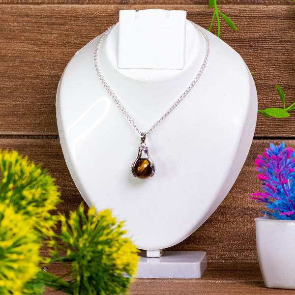 Tiger Eye Hand Style Pendant for Protection, and Grounding