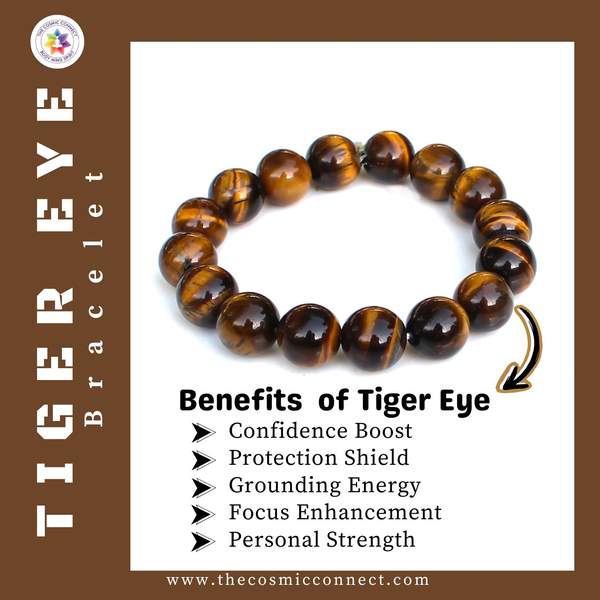 Tiger Eye Healing Bracelet -  Boost Confidence & Protection | 12mm Bead 2
