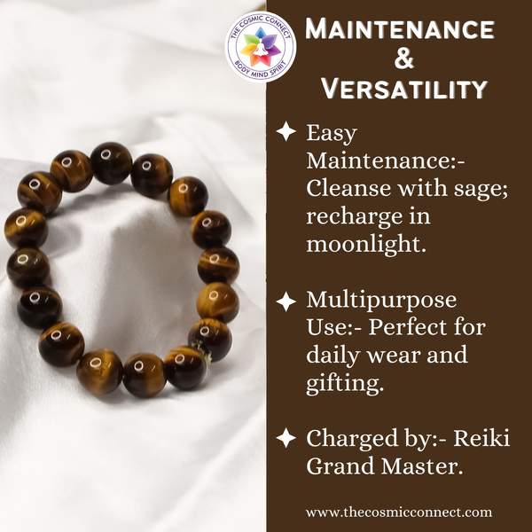Tiger Eye Healing Bracelet -  Boost Confidence & Protection | 12mm Bead 4