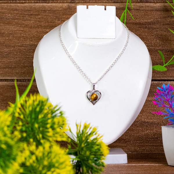 Tiger Eye Heart Style Pendant for Strength, Confidence & Protection 2