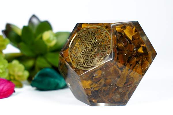 Tiger Eye Orgone Dodecahedron Unlock Inner Strength & Harmony