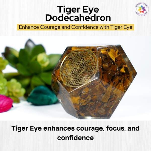 Tiger Eye Orgone Dodecahedron Unlock Inner Strength & Harmony 2