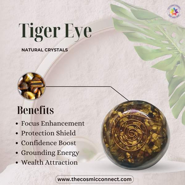 Tiger Eye Orgone Paper Weight for Focus, Confidence & Protection 2