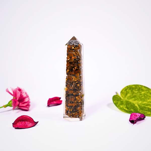 Tiger Eye Orgone Wand for Confidence & Ground Your Energy