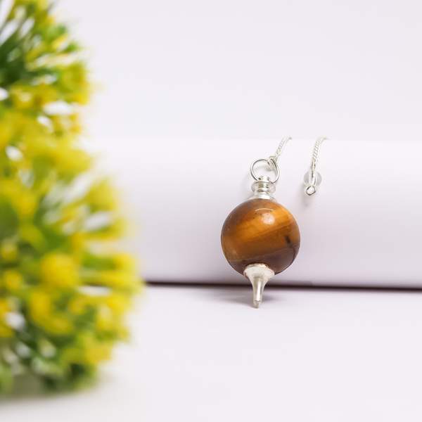 Tiger Eye Pendulum Dowser for Focus & Spiritual Clarity