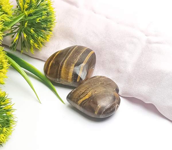 Tiger Eye Puffy Heart Embrace Strength, Courage & Balance