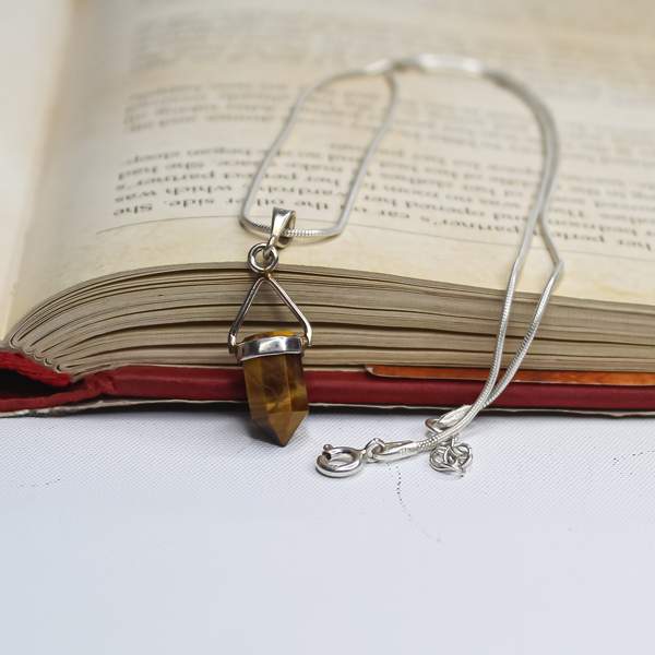 Tiger Eye Silver Pendant for Confidence, Clarity, & Protection