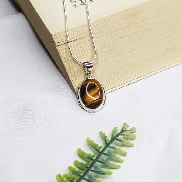 Tiger Eye Silver Pendant for Confidence, Clarity, & Protection 2