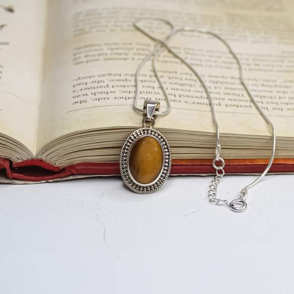 Tiger Eye Silver Pendant for Confidence, Clarity, & Protection 3