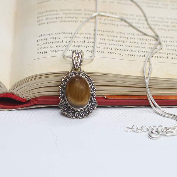 Tiger Eye Silver Pendant for Confidence, Clarity, & Protection 5
