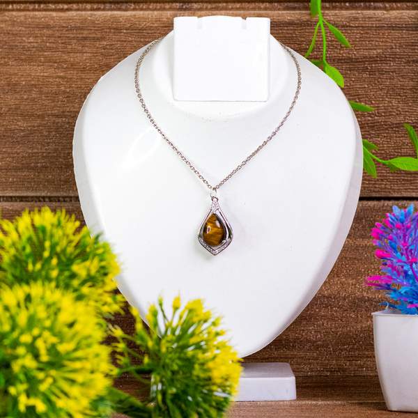 Tiger Eye Tear Drop Pendant Unleash Courage, Protection, & Confidence