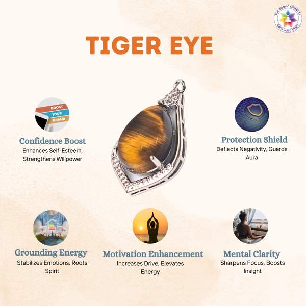 Tiger Eye Tear Drop Pendant Unleash Courage, Protection, & Confidence 2