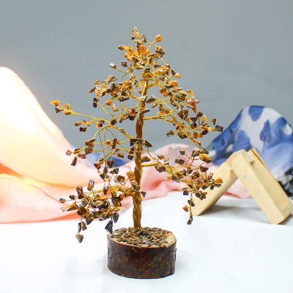 Tiger Eye Wried Crystal Tree for Enhances Confidence, Focus & Grounding