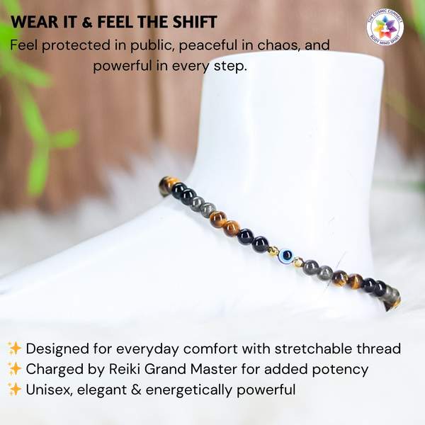 Triple Protection Crystal Anklet for Safety, Strength & Serenity 3