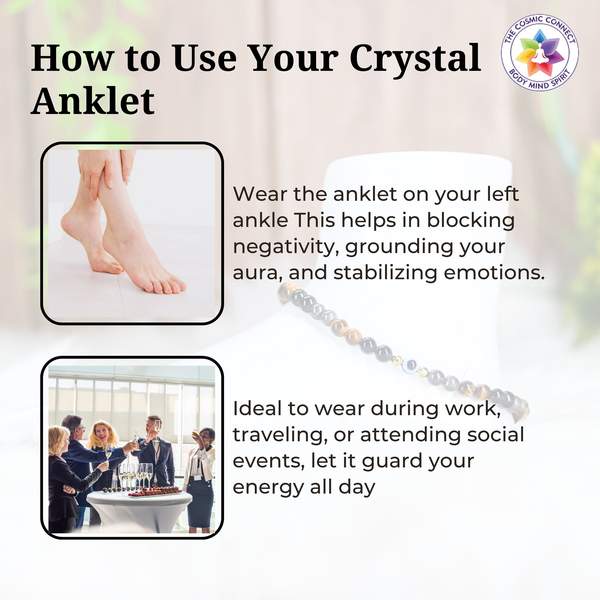 Triple Protection Crystal Anklet for Safety, Strength & Serenity 6