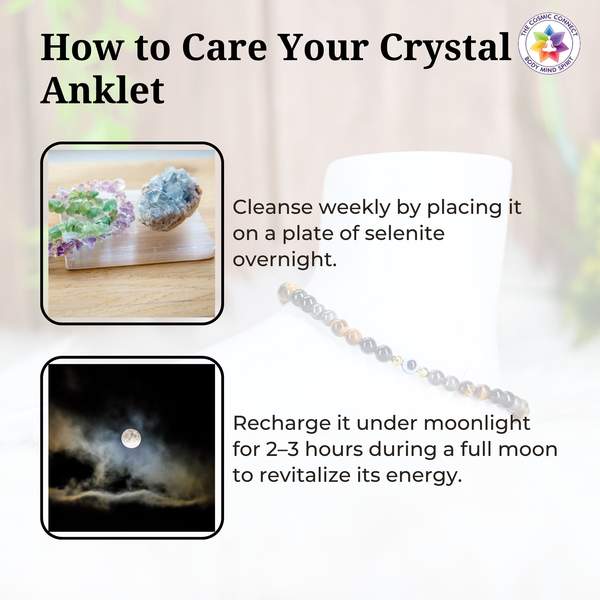 Triple Protection Crystal Anklet for Safety, Strength & Serenity 7