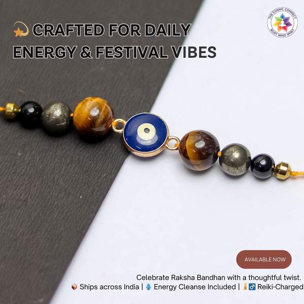 Triple Protection Crystal Rakhi for Shielding, Strength & Abundance 7