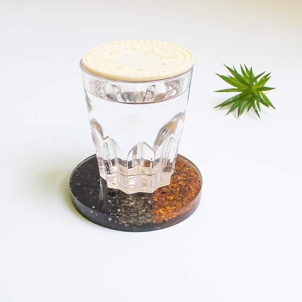 Triple Protection Water Coaster Natural Healing Crystals 3