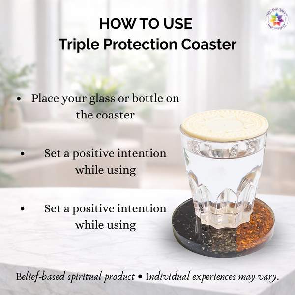 Triple Protection Water Coaster Natural Healing Crystals 8
