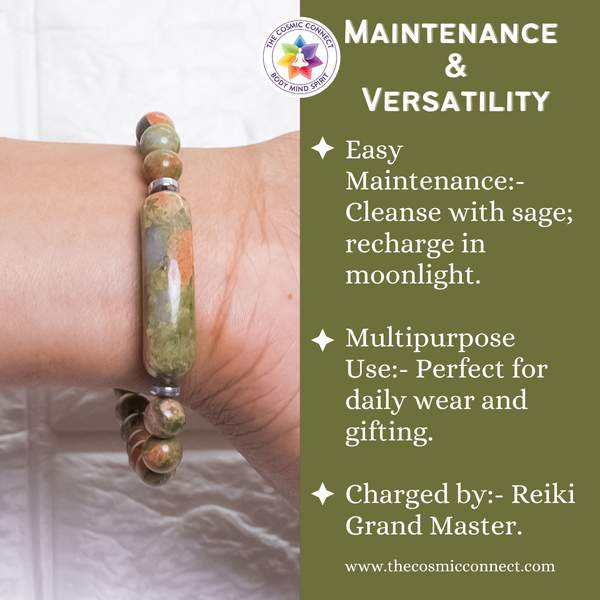 Unakite Bangle Bracelet – Emotional Healing, Balance & Spiritual Growth 5