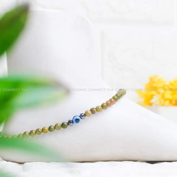 Unakite Crystal Anklet Embrace Healing & Emotional Balance