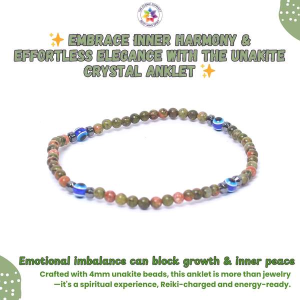 Unakite Crystal Anklet Embrace Healing & Emotional Balance 3