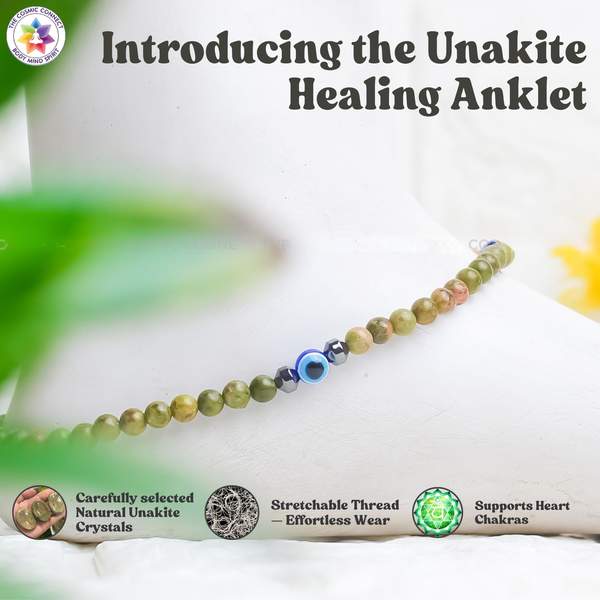 Unakite Crystal Anklet Embrace Healing & Emotional Balance 4