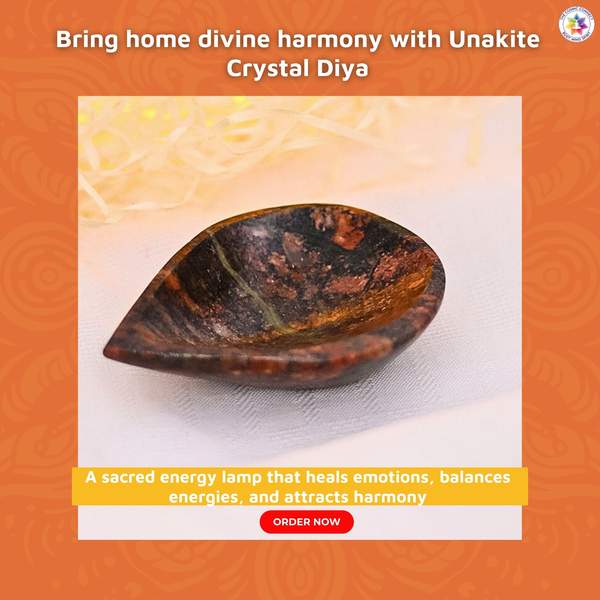 Unakite Crystal Diya for Home Temple, Laxmi Pujan, Housewarming Gift 8