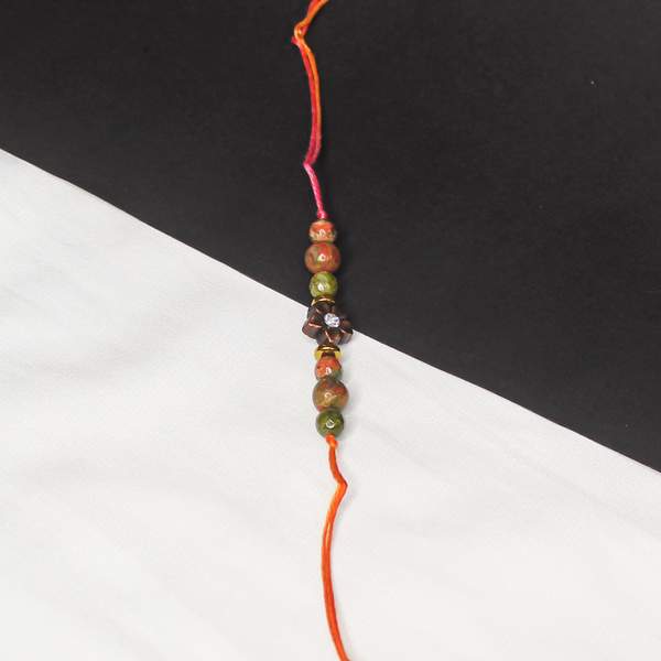 Unakite Crystal Rakhi for Love, Balance & Emotional Healing Reiki-Charged