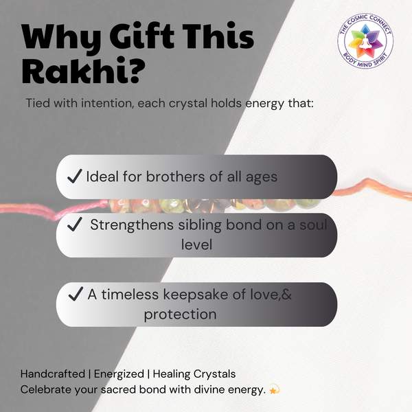 Unakite Crystal Rakhi for Love, Balance & Emotional Healing Reiki-Charged 5
