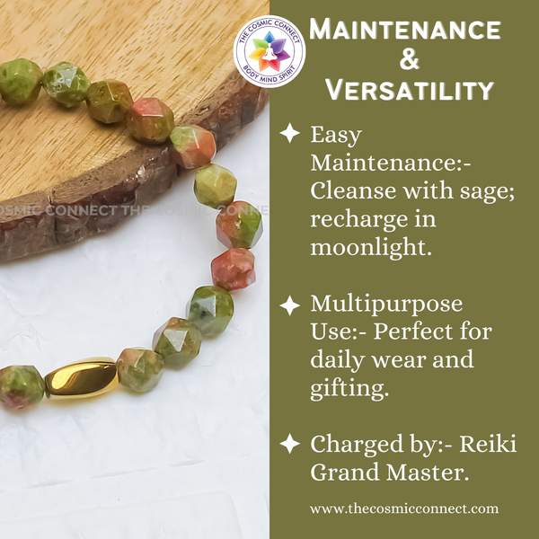 Unakite Faceted Healing Bracelet – Emotional Healing, Balance & Spiritual Growth 10