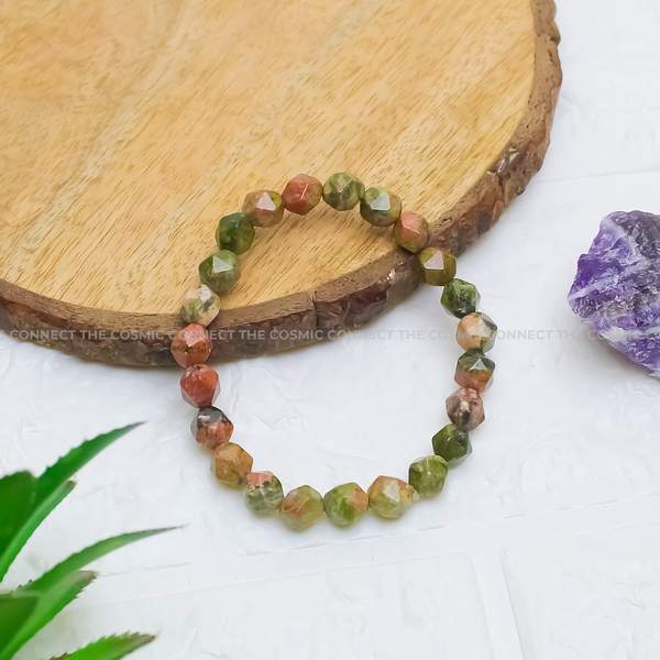 Unakite Faceted Healing Bracelet – Emotional Healing, Balance & Spiritual Growth 2