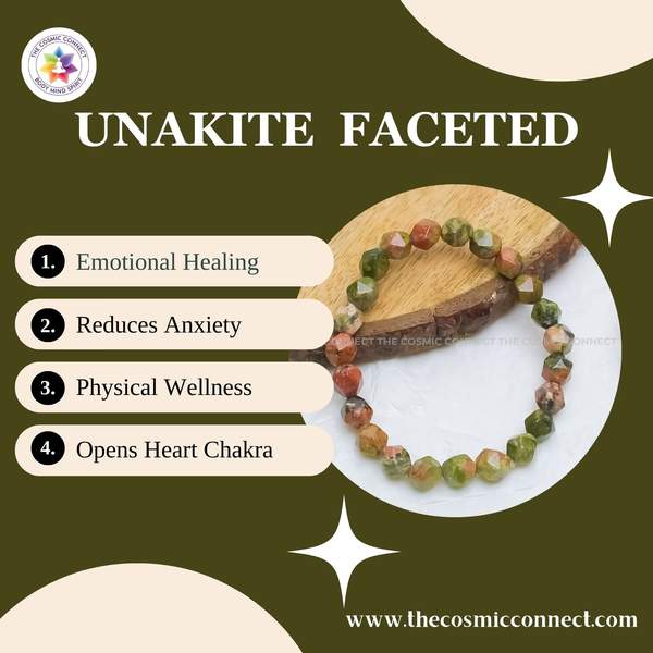 Unakite Faceted Healing Bracelet – Emotional Healing, Balance & Spiritual Growth 3