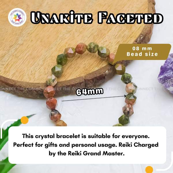 Unakite Faceted Healing Bracelet – Emotional Healing, Balance & Spiritual Growth 4
