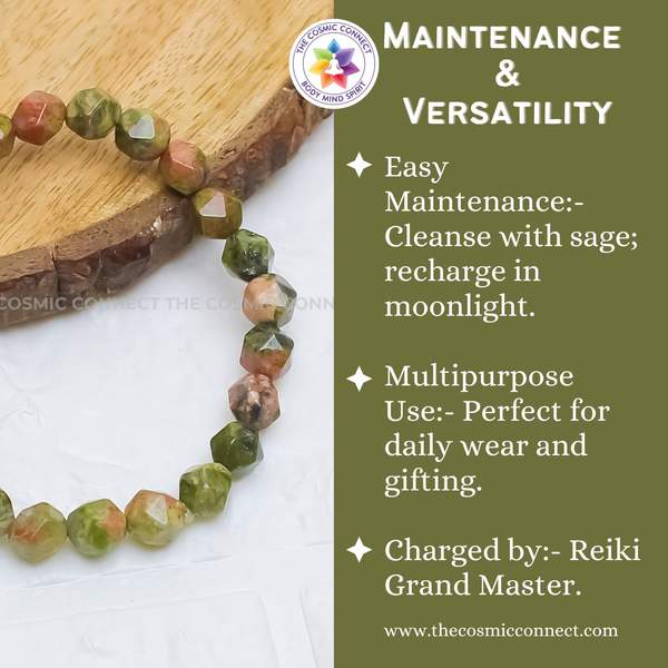 Unakite Faceted Healing Bracelet – Emotional Healing, Balance & Spiritual Growth 5