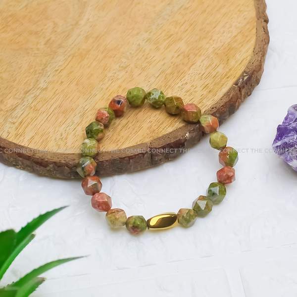 Unakite Faceted Healing Bracelet – Emotional Healing, Balance & Spiritual Growth 7