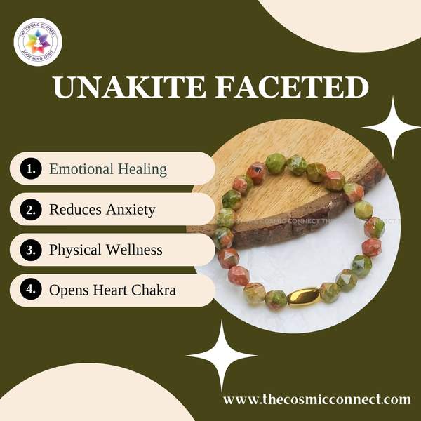 Unakite Faceted Healing Bracelet – Emotional Healing, Balance & Spiritual Growth 8