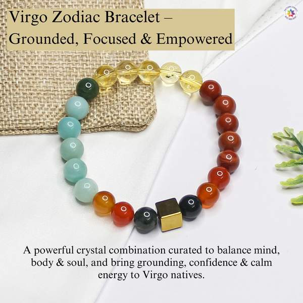 Virgo Zodiac Bracelet for Emotional Stability, Chakra Balance 4