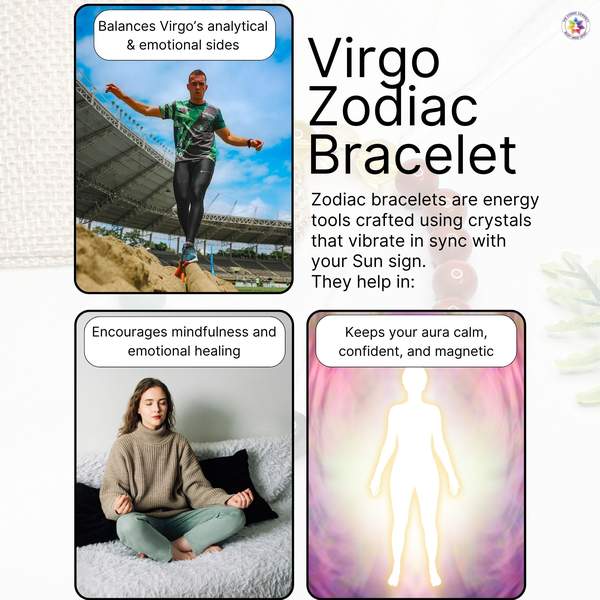 Virgo Zodiac Bracelet for Emotional Stability, Chakra Balance 6