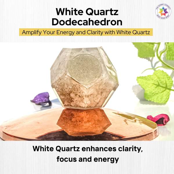 White Quartz Orgone Dodecahedron Master Healer for Clarity, & Balance 2