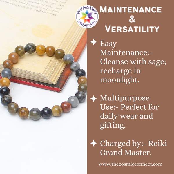Wood Agate Healing Bracelet – Grounding, Protection & Emotional Stability 5