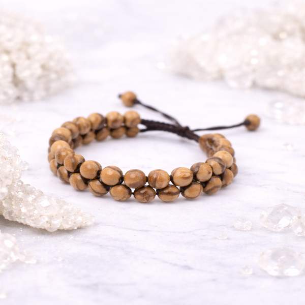 Wood Double Threaded Bracelet – Grounding, Stability & Inner Strength