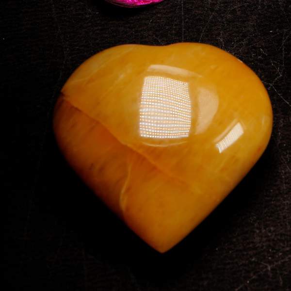 Yellow Aventurine Puffy Heart Embrace Joy, and Abundance
